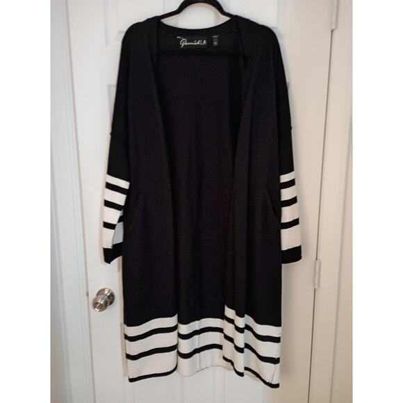 Parrish LA Sweaters - Women's Parrish LA Black & White Cardigan Sweater Size M/L